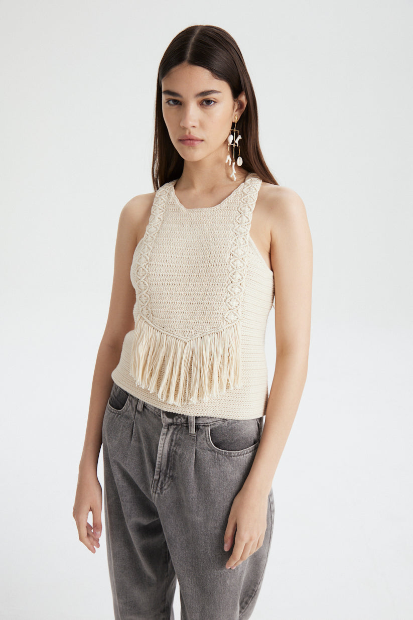 Top Almendra Ecru