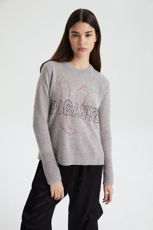 Paloma grey Cashmere sweater. Limited edition: Picante