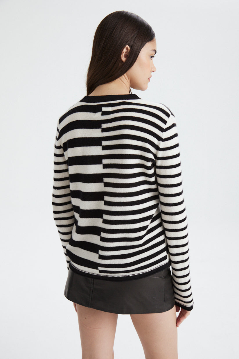 Anise Cashmere sweater Black and White